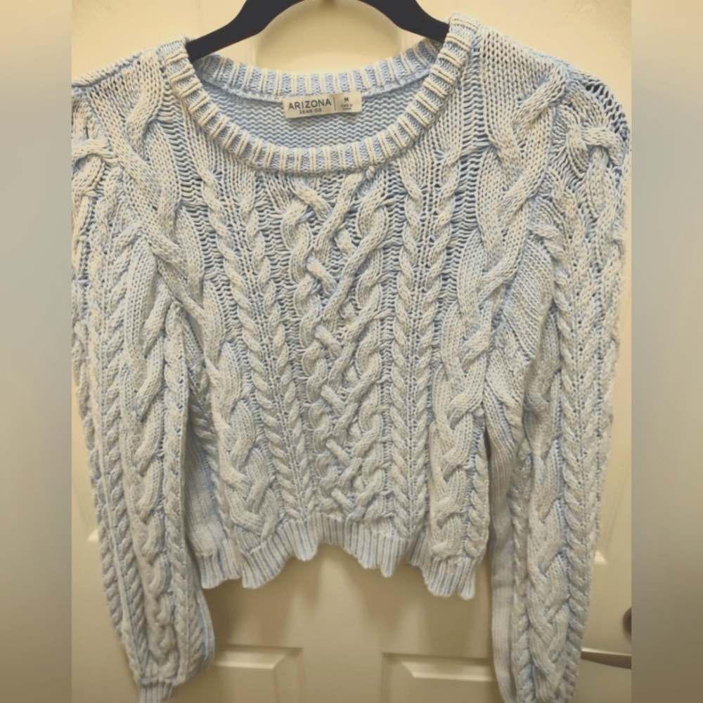 Arizona Jean Co knitted cropped sweater - baby blue